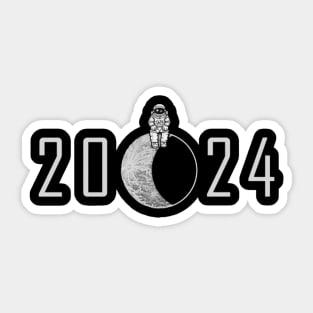 New Year 2024 - Astronaut on the Moon Sticker